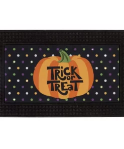 Home Accents Holiday LED Halloween Polka Dots Pumpkin 18 in. x 30 in. Rubber Light and Sound Door Mat -Home Accents Holiday Shop black home accents holiday halloween doormats 7323 81 05hd 40 1000