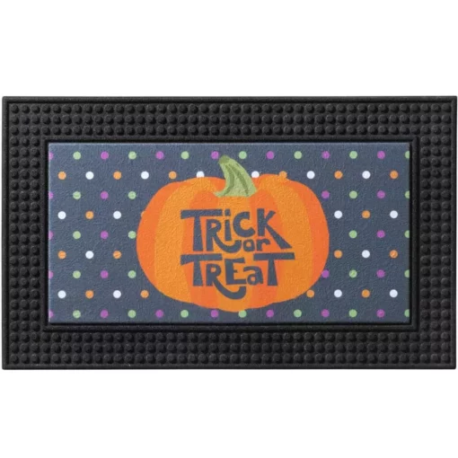 Home Accents Holiday LED Halloween Polka Dots Pumpkin 18 in. x 30 in. Rubber Light and Sound Door Mat -Home Accents Holiday Shop black home accents holiday halloween doormats 7323 81 05hd 64 1000