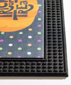 Home Accents Holiday LED Halloween Polka Dots Pumpkin 18 in. x 30 in. Rubber Light and Sound Door Mat -Home Accents Holiday Shop black home accents holiday halloween doormats 7323 81 05hd a0 1000