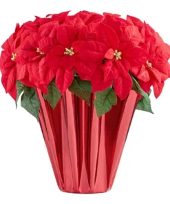 Home Accents Holiday 21 in Red Silk Poinsettia