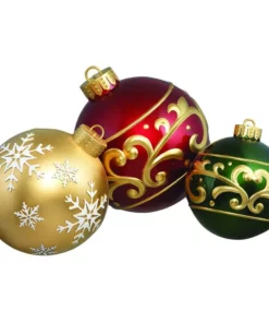 Home Accents Holiday 3-Piece Jumbo Ornament Set Holiday Yard Decoration