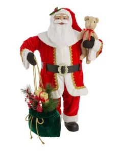 Home Accents Holiday 3 ft Santa With Present Bag and Bear