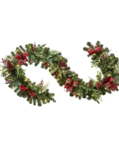 Home Accents Holiday 9 ft Prelit Woodmore Garland