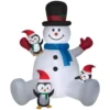 Home Accents Holiday 9.5 ft Snowman With Penguins Holiday Inflatable -Home Accents Holiday Shop home accents holiday christmas inflatables 21gm11958 64 1000