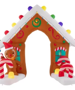Home Accents Holiday 9.5 ft Gingerbread Archway Holiday Inflatable