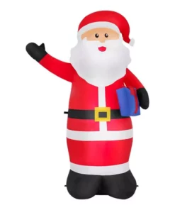 Home Accents Holiday 6.5 ft Santa With Present Holiday Inflatable