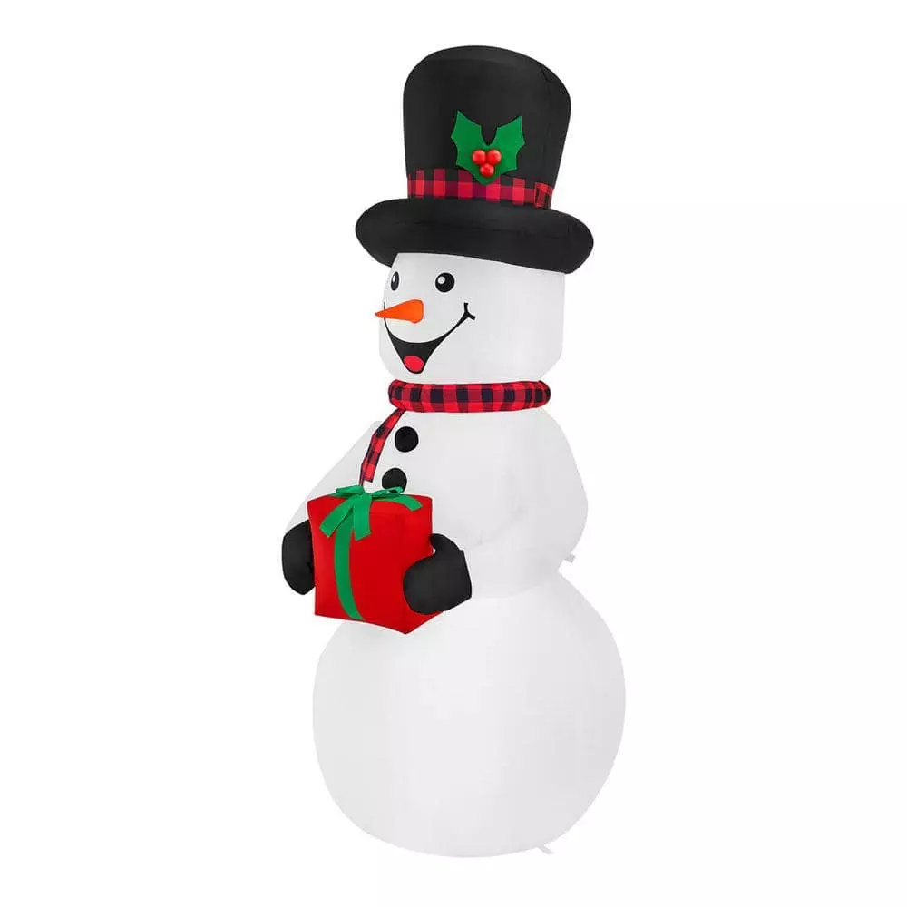 Home Accents Holiday 6.5 ft Snowman With Present Holiday Inflatable 5 Home Accents Holiday 6.5 ft Snowman With Present Holiday Inflatable - Image 3