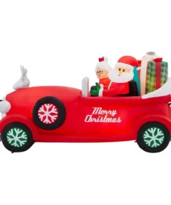 Home Accents Holiday 7.5 ft Santa and Mrs. Claus in Car Holiday Inflatable -Home Accents Holiday Shop home accents holiday christmas inflatables 22gm80041 40 1000