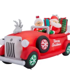 Home Accents Holiday 7.5 ft Santa and Mrs. Claus in Car Holiday Inflatable