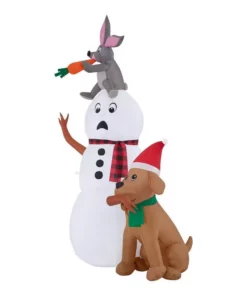 Home Accents Holiday 6 ft Snowman With Bunny and Dog Holiday Inflatable -Home Accents Holiday Shop home accents holiday christmas inflatables 22gm80750 40 1000
