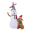 Home Accents Holiday 6 ft Snowman With Bunny and Dog Holiday Inflatable -Home Accents Holiday Shop home accents holiday christmas inflatables 22gm80750 64 1000