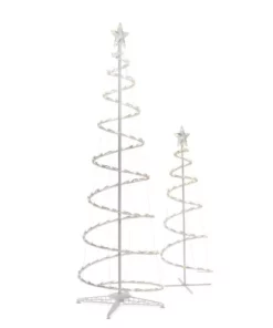 Home Accents Holiday 2-Piece Warm White LED Spiral Trees Holiday Yard Decoration -Home Accents Holiday Shop home accents holiday christmas light projectors ty s46 c 40 1000