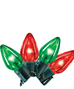 Home Accents Holiday 25L Red and Green C9 LED Steady Lit Lights