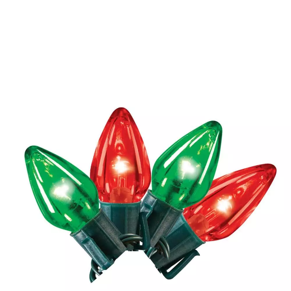 Home Accents Holiday 25L Red and Green C9 LED Steady Lit Lights 3 Home Accents Holiday 25L Red and Green C9 LED Steady Lit Lights