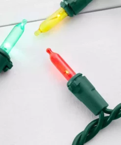 Home Accents Holiday 100L Multi Mini LED Green Wire Lights -Home Accents Holiday Shop home accents holiday christmas string lights 22rt100sm m 66 1000