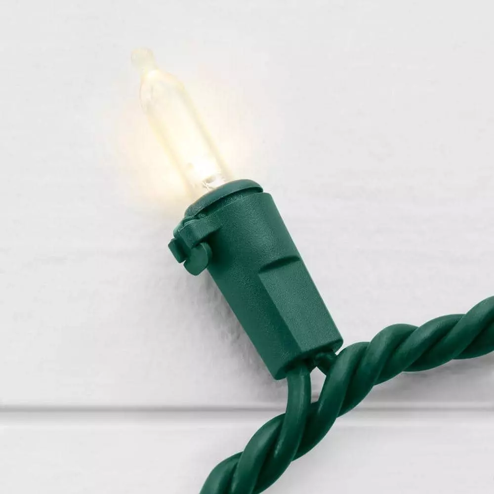 Home Accents Holiday 100L Warm White Mini LED Green Wire Lights 7 Home Accents Holiday 100L Warm White Mini LED Green Wire Lights - Image 5