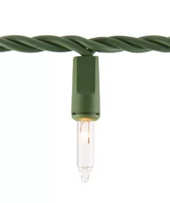 Home Accents Holiday 50L Clear Incandescent Mini Green Wire Lights -Home Accents Holiday Shop home accents holiday christmas string lights l1050019cu01 40 1000