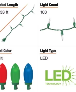 Home Accents Holiday 100L Multi Faceted C9 LED Lights -Home Accents Holiday Shop home accents holiday christmas string lights ty288 1115 ms a0 1000