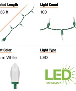 Home Accents Holiday 100L Warm White Faceted C9 LED Lights -Home Accents Holiday Shop home accents holiday christmas string lights ty288 1115 ww a0 1000