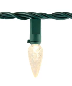 Home Accents Holiday 100L Warm White Faceted C6 LED Steady Lit Lights -Home Accents Holiday Shop home accents holiday christmas string lights ty621 1715ww 40 1000