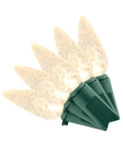 Home Accents Holiday 100L Warm White Faceted C6 LED Steady Lit Lights
