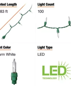 Home Accents Holiday 100L Warm White Mini LED Steady Lit Lights -Home Accents Holiday Shop home accents holiday christmas string lights ty622 1715ww a0 1000