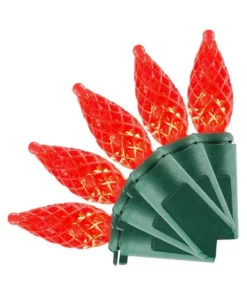 Home Accents Holiday 50L Red Faceted C3 LED Steady Lit