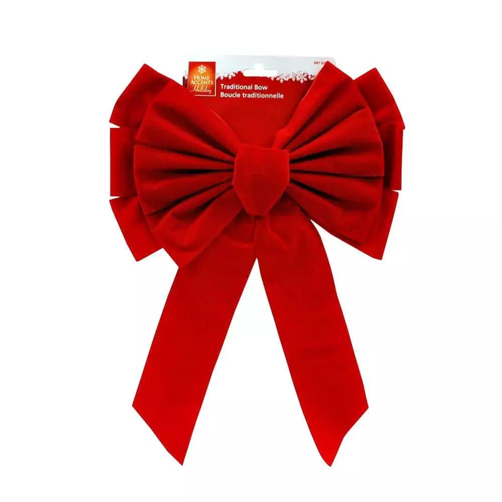 Home Accents Holiday 16 in Red Traditional Christmas Bow 5 Home Accents Holiday 16 in Red Traditional Christmas Bow - Image 3