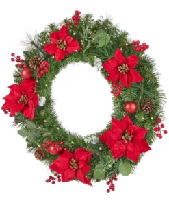 Home Accents Holiday 30 in Prelit Berry Bliss Wreath -Home Accents Holiday Shop home accents holiday christmas wreaths 21gr50165 40 1000