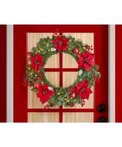 Home Accents Holiday 30 in Prelit Berry Bliss Wreath -Home Accents Holiday Shop home accents holiday christmas wreaths 21gr50165 e1 1000