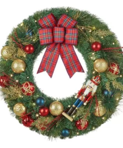 Home Accents Holiday 30 in Prelit Nutcracker Wreath