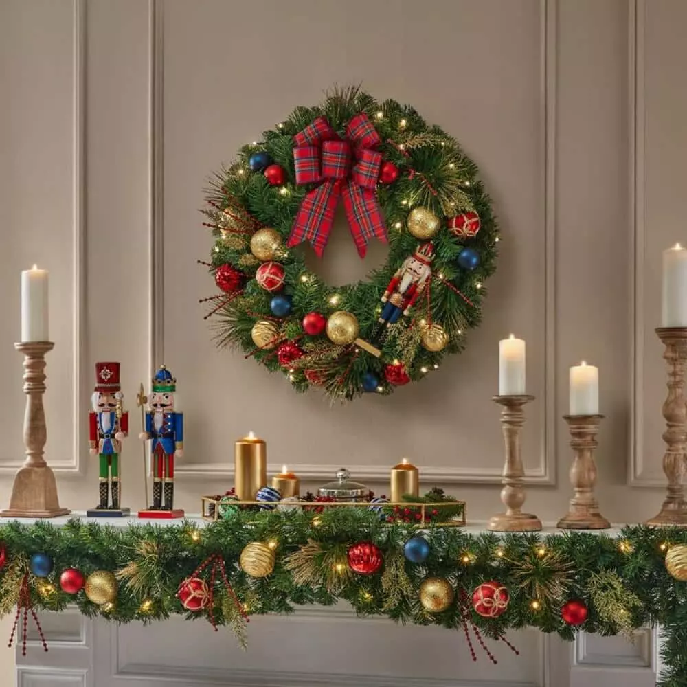 Home Accents Holiday 30 in Prelit Nutcracker Wreath 4 Home Accents Holiday 30 in Prelit Nutcracker Wreath - Image 2