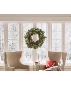 Home Accents Holiday 36 in Prelit Woodmore Wreath -Home Accents Holiday Shop home accents holiday christmas wreaths chzh3811602th6 a0 1000