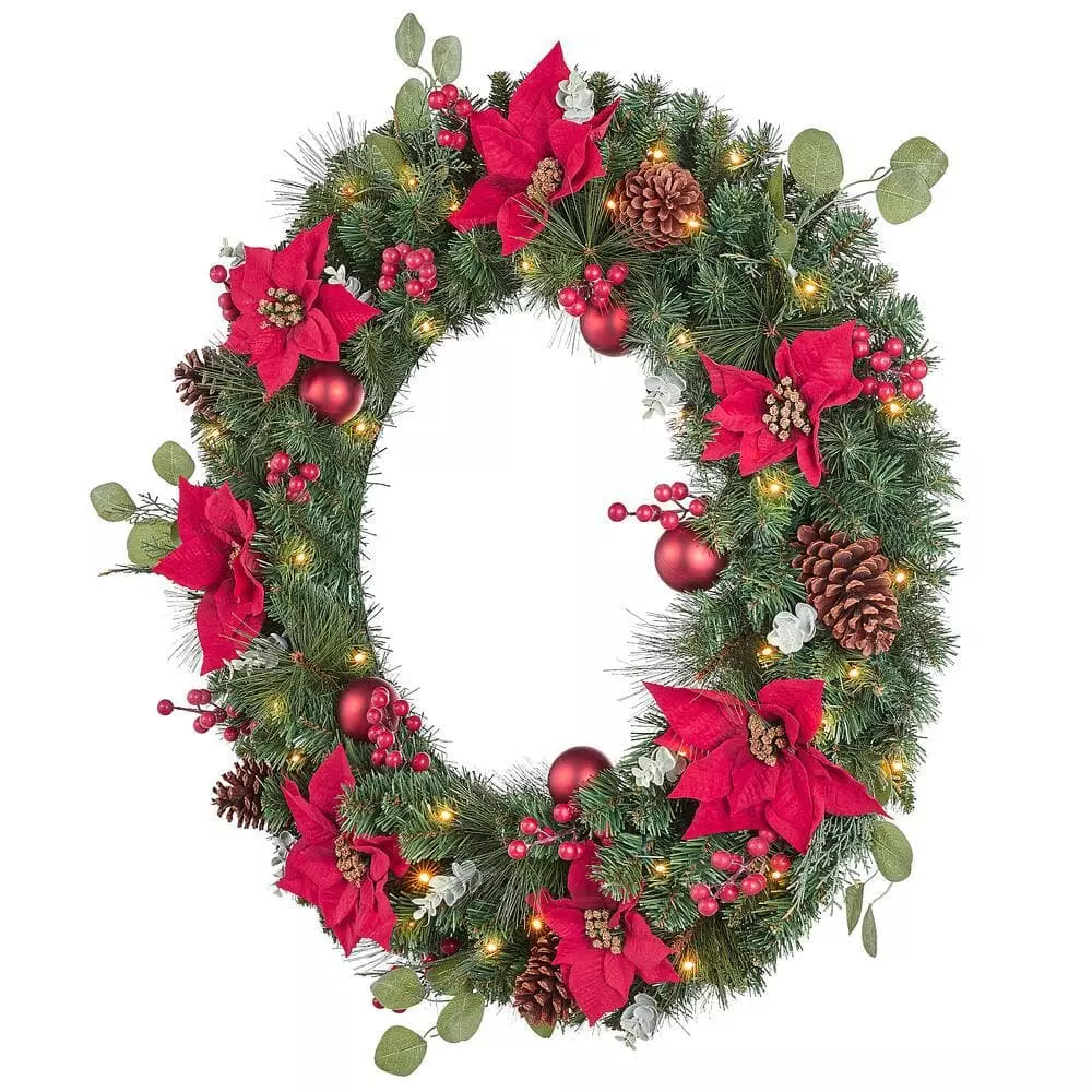 Home Accents Holiday 36 in Prelit Berry Bliss Wreath 5 Home Accents Holiday 36 in Prelit Berry Bliss Wreath - Image 3