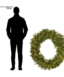 Home Accents Holiday 48 in Prelit Norwood Fir Wreath -Home Accents Holiday Shop home accents holiday christmas wreaths nf 48wlo 66 1000