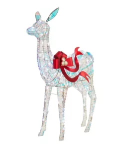 Home Accents Holiday 51 in Iridescent Ribbon Doe Holiday Yard Decoration -Home Accents Holiday Shop home accents holiday christmas yard decorations 21gm11741 40 1000