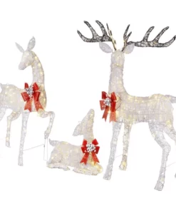 Home Accents Holiday Set Of 3 Warm White LED Deer Family Holiday Yard Decoration -Home Accents Holiday Shop home accents holiday christmas yard decorations 21rt00421111 40 1000