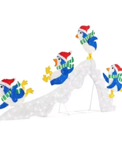 Home Accents Holiday 6 ft Cool White-Warm White LED Penguins Slide Holiday Yard Decoration -Home Accents Holiday Shop home accents holiday christmas yard decorations 21rt11221111 40 1000