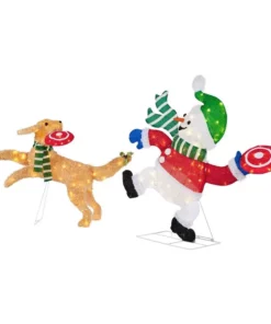 Home Accents Holiday 3.5 ft Warm White LED Snowman and Retriever Holiday Yard Decoration -Home Accents Holiday Shop home accents holiday christmas yard decorations 21rt27121142 40 1000
