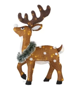 Home Accents Holiday 2.5 ft Warm White LED Little Deer Y13 Holiday Yard Decoration