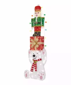 Home Accents Holiday 7 ft LED Polar Bear Gift Nutcracker Holiday Yard Decoration -Home Accents Holiday Shop home accents holiday christmas yard decorations 21rt3062114 40 1000