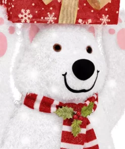 Home Accents Holiday 7 ft LED Polar Bear Gift Nutcracker Holiday Yard Decoration -Home Accents Holiday Shop home accents holiday christmas yard decorations 21rt3062114 a0 1000