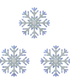 Home Accents Holiday 10 in Hi-Vibrant Snowflakes 3Pack Holiday Yard Decoration
