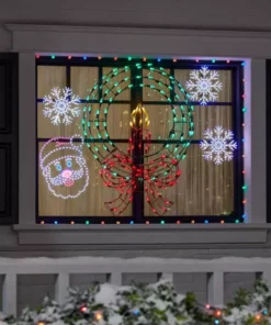 Home Accents Holiday 38 in Wreath Candle and Bow Holiday Yard Decoration -Home Accents Holiday Shop home accents holiday christmas yard decorations 22le11029 1d 1000