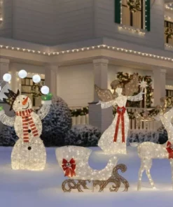 Home Accents Holiday 5 ft Warm White LED Reindeer with Sleigh Holiday Yard Decoration -Home Accents Holiday Shop home accents holiday christmas yard decorations 22rt1182211 77 1000