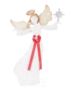 Home Accents Holiday 7.5 ft Warm White LED Angel with Star Holiday Yard Decoration