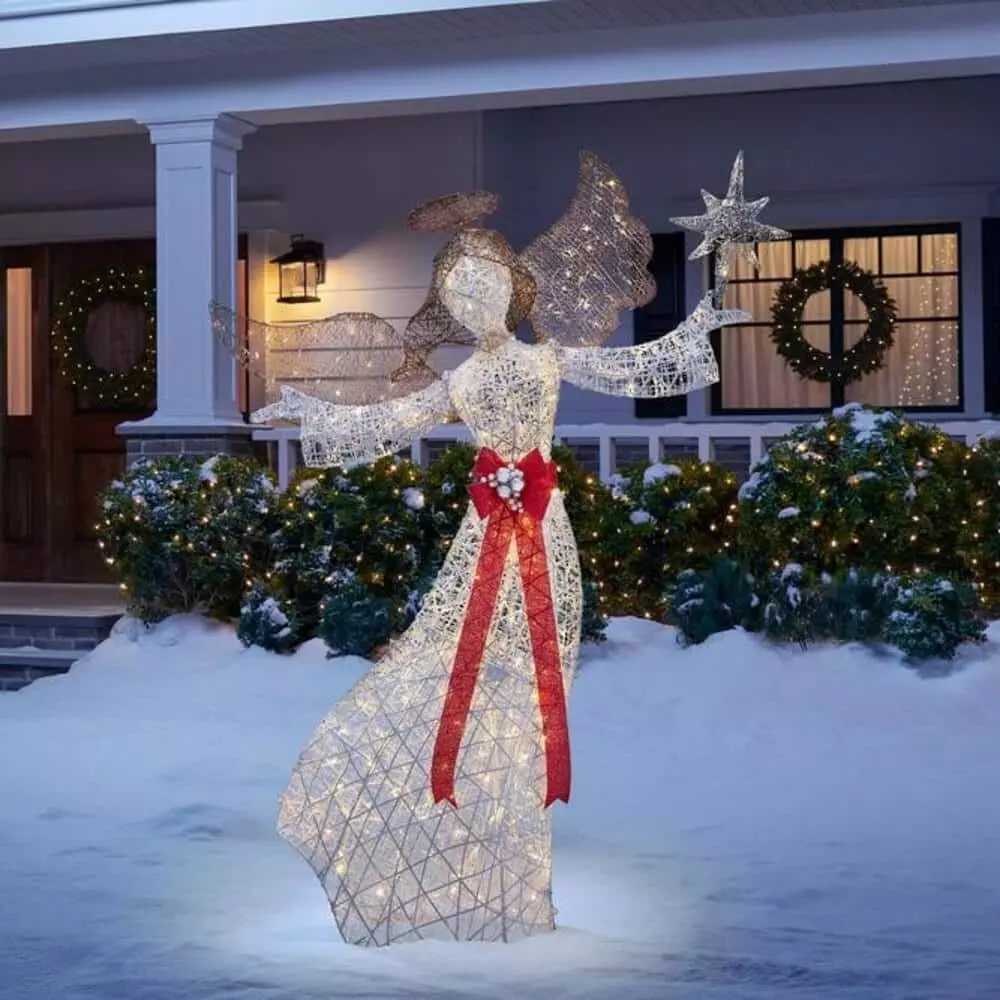 Home Accents Holiday 7.5 ft Warm White LED Angel with Star Holiday Yard Decoration 4 Home Accents Holiday 7.5 ft Warm White LED Angel with Star Holiday Yard Decoration - Image 2