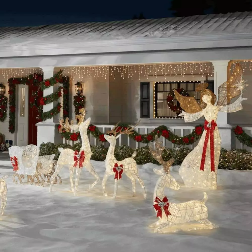Home Accents Holiday 3.5 ft Warm White LED Laying Buck Gold Bow Holiday Yard Decoration 8 Home Accents Holiday 3.5 ft Warm White LED Laying Buck Gold Bow Holiday Yard Decoration - Image 6