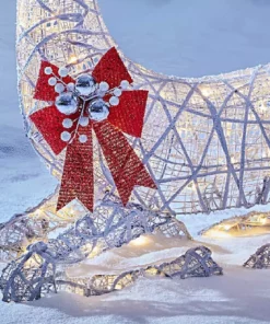 Home Accents Holiday 3.5 ft Warm White LED Laying Buck Gold Bow Holiday Yard Decoration 11 Home Accents Holiday 3.5 ft Warm White LED Laying Buck Gold Bow Holiday Yard Decoration -Home Accents Holiday Shop home accents holiday christmas yard decorations 22rt1252211 a0 1000