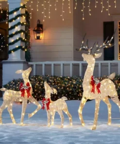 Home Accents Holiday 4.5 ft Warm White LED Buck with Bow Holiday Yard Decoration -Home Accents Holiday Shop home accents holiday christmas yard decorations 22rt1272211 a0 1000